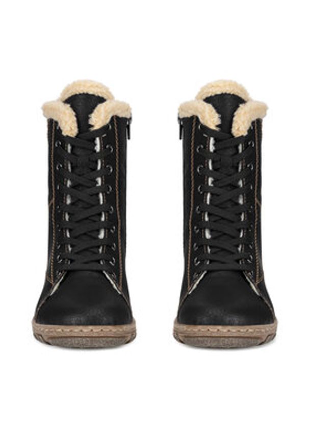 Rieker Botki Z0102-00 Czarny. Kolor: czarny. Materiał: materiał