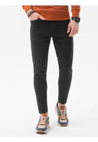 Ombre Clothing - Spodnie męskie jeansowe o kroju SLIM FIT P1058 - czarne - XXL. Okazja: na co dzień. Kolor: czarny. Materiał: jeans. Wzór: gładki. Styl: casual, elegancki, sportowy #3