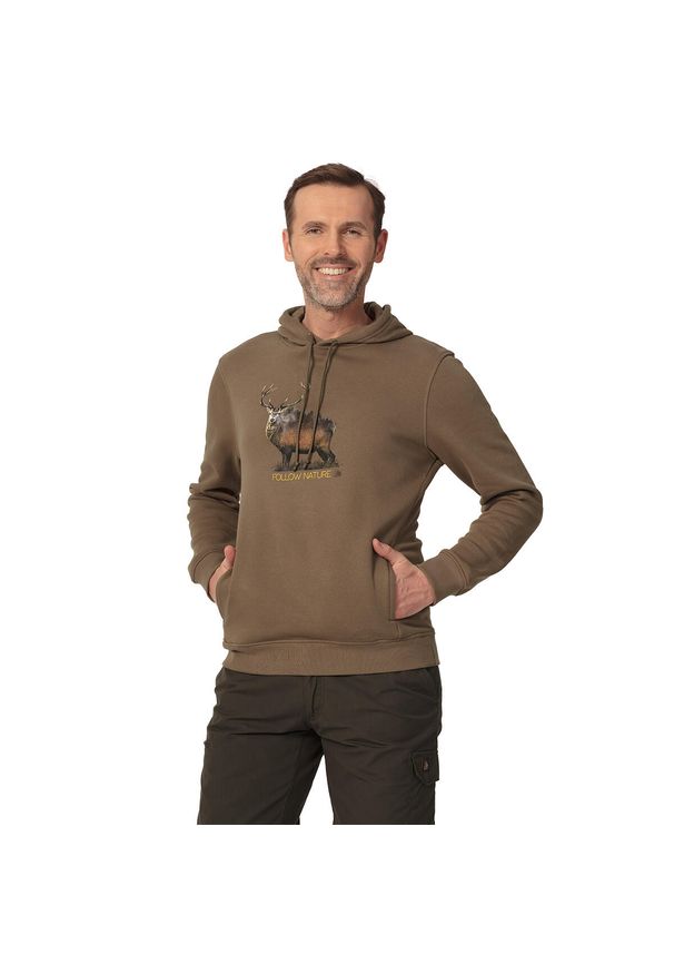 TAGART - Bluza myśliwska Tagart FNS Deer Brown nadruk z jeleniem. Kolor: brązowy. Wzór: nadruk