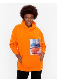 Calvin Klein Jeans Bluza J20J221153 Pomarańczowy Oversize. Kolor: pomarańczowy. Materiał: bawełna #1