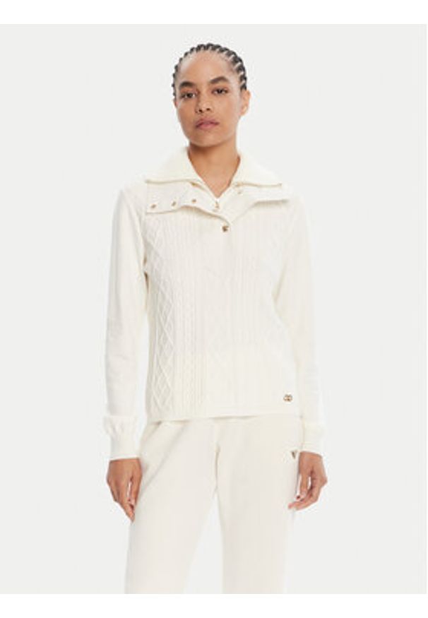 Liu Jo Sport Sweter TF5039 MS75L Écru Regular Fit. Materiał: syntetyk. Styl: sportowy