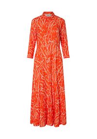 YAS Sukienka koszulowa Savanna 26022663 Pomarańczowy Loose Fit. Kolor: pomarańczowy. Materiał: wiskoza. Typ sukienki: koszulowe #7
