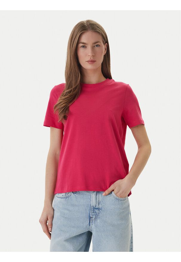 Vero Moda T-Shirt Paulina 10316991 Różowy Regular Fit. Kolor: różowy. Materiał: bawełna