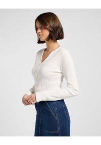 Lee - DAMSKA KOSZULKA LEE WASHED WAFFLE HENLEY ECRU 112371290. Typ kołnierza: typu henley #2