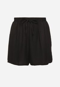 Born2be - Czarne Szorty z Wysokim Stanem i Wiązaniem Filinelia. Okazja: na co dzień. Stan: podwyższony. Kolor: czarny. Styl: elegancki, casual #2