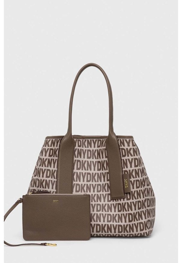 DKNY - Dkny torebka kolor brązowy. Kolor: brązowy. Rodzaj torebki: na ramię