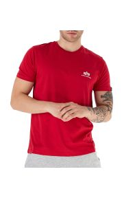 Koszulka Alpha Industries Basic T Small Logo 188505328 - czerwona. Kolor: czerwony. Materiał: bawełna. Długość rękawa: krótki rękaw. Długość: krótkie