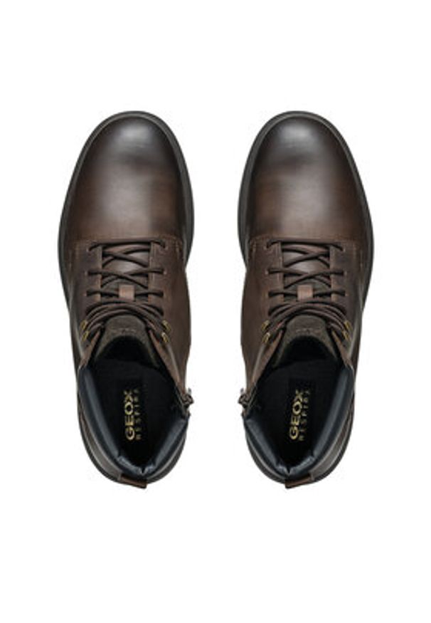 Geox Trapery U Andalo U46DDC 000FF C6009 Brązowy. Kolor: brązowy. Materiał: skóra