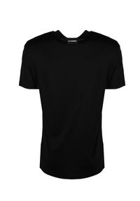 Les Hommes T-shirt | LS234335-469U | Back Lable | Mężczyzna | Czarny. Okazja: na co dzień. Kolor: czarny. Materiał: bawełna, lyocell. Wzór: aplikacja. Styl: casual #8
