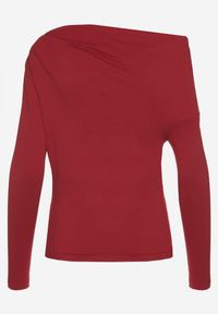 Renee - Bordowa Bluzka Longsleeve Vices z Asymetrycznym Dekoltem Fertie. Okazja: na co dzień. Kolor: czerwony. Materiał: jeans. Długość rękawa: długi rękaw. Długość: długie. Styl: casual, elegancki #7