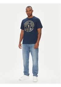 Versace Jeans Couture T-Shirt 78GAHT01 Granatowy Regular Fit. Kolor: niebieski. Materiał: bawełna #5