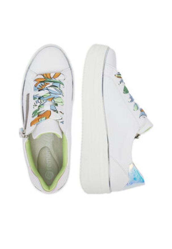 Remonte Sneakersy D1C06-80 Biały. Kolor: biały. Materiał: skóra