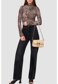 Pinko - PINKO Beżowa kopertówka Love One Mini Slouchy FL Vitello Morbido. Kolor: beżowy. Materiał: skórzane. Styl: casual, elegancki #7