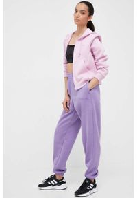 adidas Originals spodnie dresowe kolor fioletowy gładkie. Stan: podwyższony. Kolor: fioletowy. Materiał: dresówka. Wzór: gładki #4