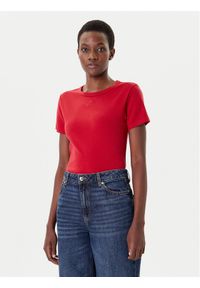 Hugo - HUGO T-Shirt Deloris 50512002 Czerwony Regular Fit. Kolor: czerwony. Materiał: bawełna