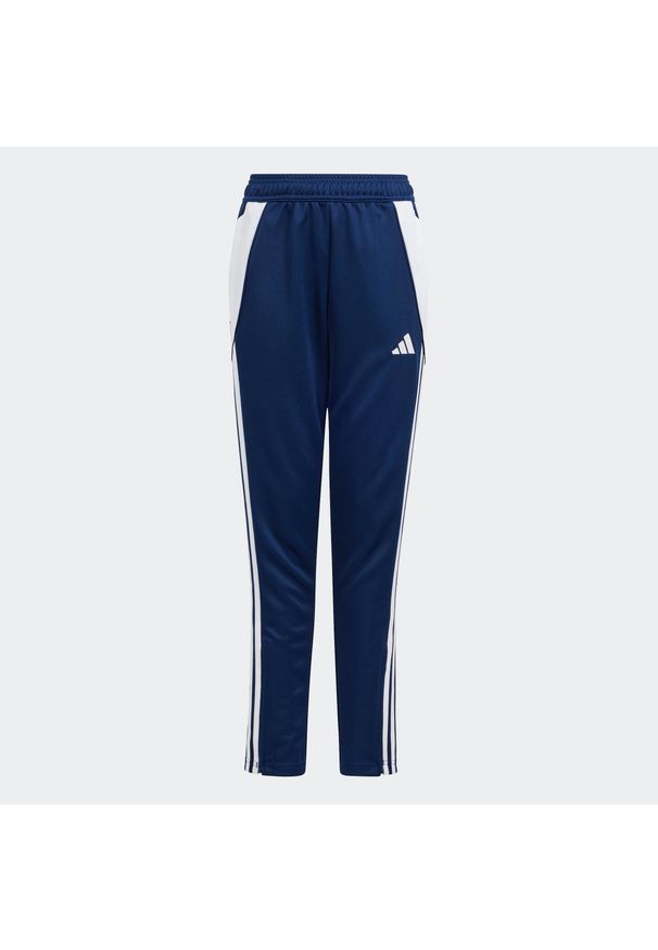 Adidas - Spodnie piłkarskie dla dzieci ADIDAS Tiro 24. Kolor: niebieski. Materiał: dresówka. Sport: piłka nożna