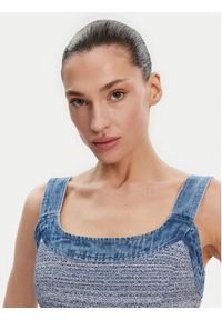 Guess Sukienka codzienna W5GK77 WH610 Niebieski Slim Fit. Okazja: na co dzień. Kolor: niebieski. Materiał: syntetyk, bawełna. Typ sukienki: proste. Styl: casual #3