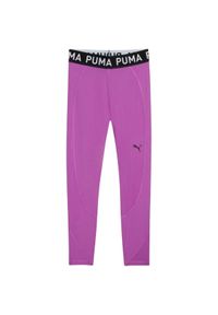 Puma - Damskie Legginsy Treningowe Strong Training Leggings. Kolor: fioletowy. Sport: turystyka piesza