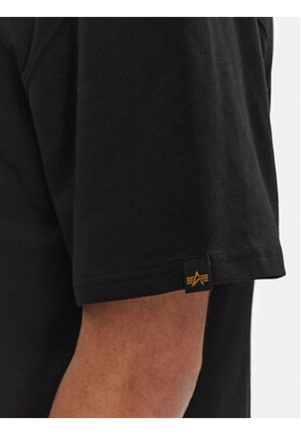 Alpha Industries T-Shirt College 146501 Czarny Relaxed Fit. Kolor: czarny. Materiał: bawełna