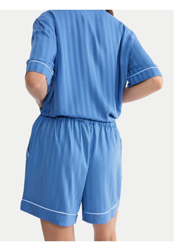 Triumph Szorty piżamowe Amourette Jacquard 10227207 Niebieski Regular Fit. Kolor: niebieski. Materiał: wiskoza