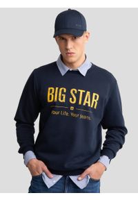 Big-Star - Bluza męska z logo BIG STAR granatowa Setor 403. Kolor: niebieski. Materiał: bawełna, jeans, dresówka. Wzór: ze splotem, nadruk #4