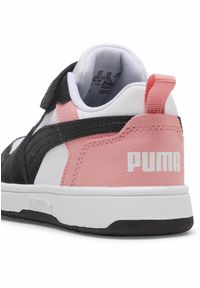 Puma - Dziecięce sneakersy PUMA Rebound V6 Lo PUMA White Black Pink Fruit. Kolor: biały, czarny, różowy, wielokolorowy