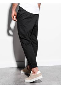 Ombre Clothing - Spodnie męskie joggery P885 - czarne - XXL. Kolor: czarny. Materiał: bawełna, elastan. Styl: klasyczny #3