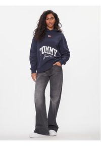 Tommy Jeans Bluza New Varsity DW0DW16399 Granatowy Oversize. Kolor: niebieski. Materiał: bawełna