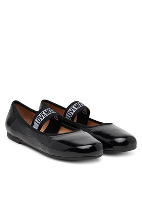 Love Moschino - LOVE MOSCHINO Baleriny JA11071G1NII000041 Czarny. Kolor: czarny. Materiał: skóra
