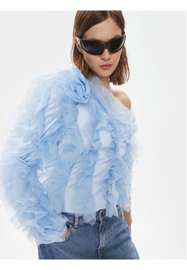 Custommade Bluzka Samantha 999777224 Błękitny Regular Fit. Kolor: niebieski. Materiał: syntetyk