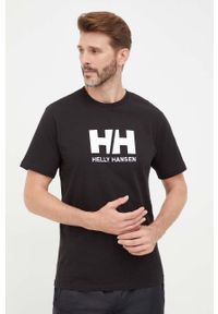 Helly Hansen t-shirt HH LOGO T-SHIRT męski kolor czarny z aplikacją 33979. Okazja: na co dzień. Kolor: czarny. Materiał: dzianina. Wzór: aplikacja. Styl: casual #3