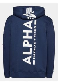 Alpha Industries Bluza Back Print 178318 Granatowy Regular Fit. Kolor: niebieski. Materiał: bawełna. Wzór: nadruk