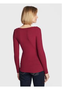Guess Bluzka Karlee Jewel W2YP46 KBCO2 Bordowy Slim Fit. Kolor: czerwony. Materiał: wiskoza