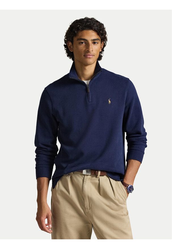 Polo Ralph Lauren Sweter 710P07411005 Granatowy Regular Fit. Typ kołnierza: polo. Kolor: niebieski. Materiał: bawełna