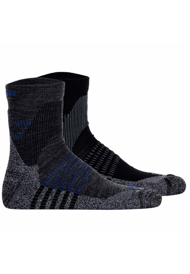 salomon - Skarpety trekkingowe Salomon X Ultra Access Quarter 2 pary, wełna merino. Kolor: szary, brązowy, wielokolorowy. Materiał: wełna, poliamid, elastan, akryl