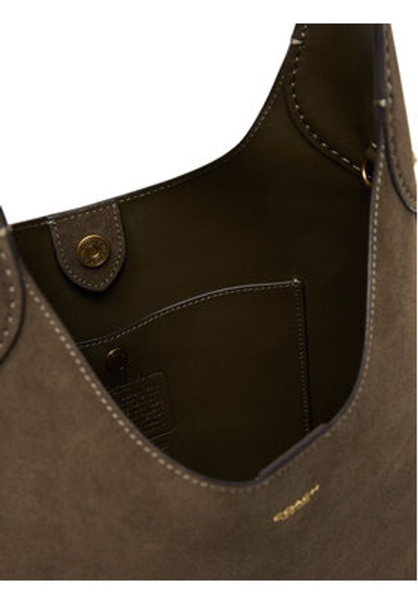 Coach Torebka Brooklyn CW637 Khaki. Kolor: brązowy. Materiał: skórzane, zamszowe