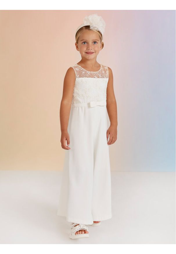 Abel & Lula Kombinezon 5232 Biały Regular Fit. Kolor: biały. Materiał: syntetyk