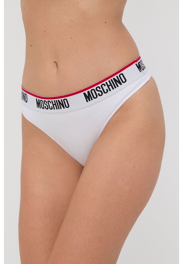 Moschino Underwear Stringi (2-pack) kolor biały. Kolor: biały