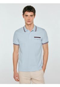 Big-Star - Koszulka męska polo z kontrastowym wykoŅczeniem niebieska Polos 400. Typ kołnierza: polo. Kolor: niebieski. Materiał: dzianina, materiał. Wzór: nadruk. Styl: elegancki, klasyczny, sportowy #1