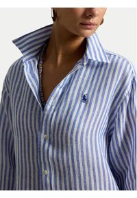 Polo Ralph Lauren Koszula 211935130503 Niebieski jasny Relaxed Fit. Typ kołnierza: polo. Kolor: niebieski. Materiał: len #6