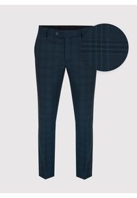 Pako Lorente - Granatowe spodnie garniturowe w subtelną kratę P22SF-6G-024-G-S. Kolor: niebieski. Materiał: poliester, elastan, wiskoza #1