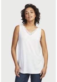 Cellbes - Koszulka z koronką. Kolor: biały. Materiał: koronka. Wzór: koronka. Styl: elegancki