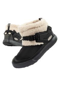 keen - Buty śniegowce damskie Keen Hoodromeo Mini. Kolor: czarny. Materiał: skóra ekologiczna, materiał. Szerokość cholewki: normalna. Sport: turystyka piesza #1