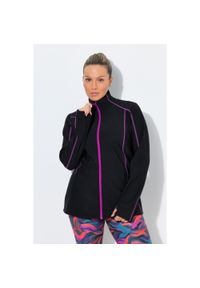 ULLA POPKEN - Damskie Bluza funkcyjna hydrofobowa stójka. Typ kołnierza: kołnierzyk stójkowy. Kolekcja: plus size. Kolor: czarny. Materiał: elastan, poliamid, materiał. Sport: joga i pilates #1