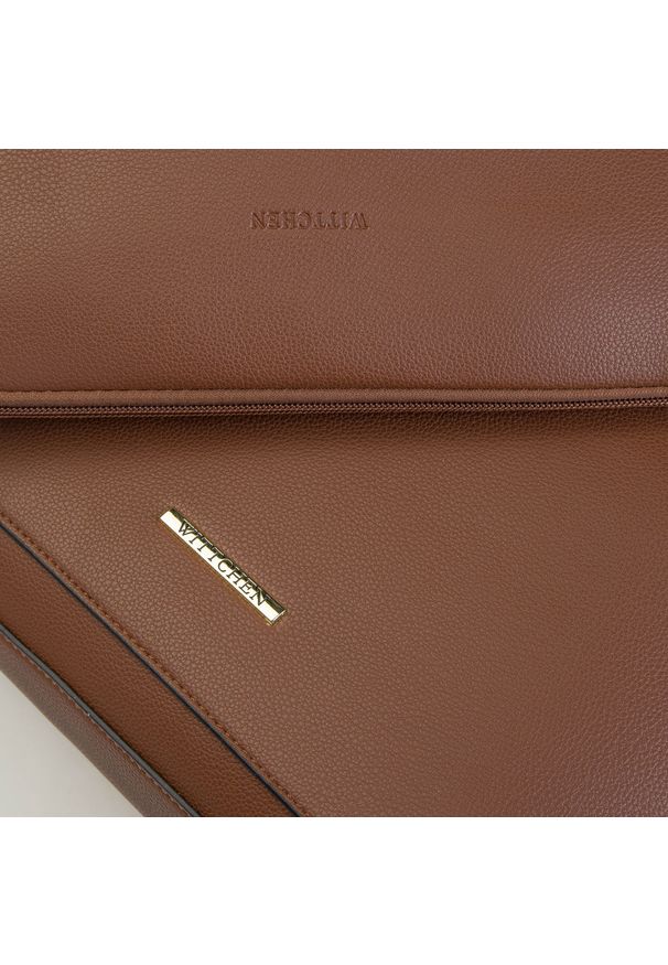 Wittchen - Kuferek z etui na netbooka. Kolor: brązowy. Wzór: haft. Dodatki: z haftem. Materiał: skórzane. Styl: elegancki. Rodzaj torebki: przez ramię