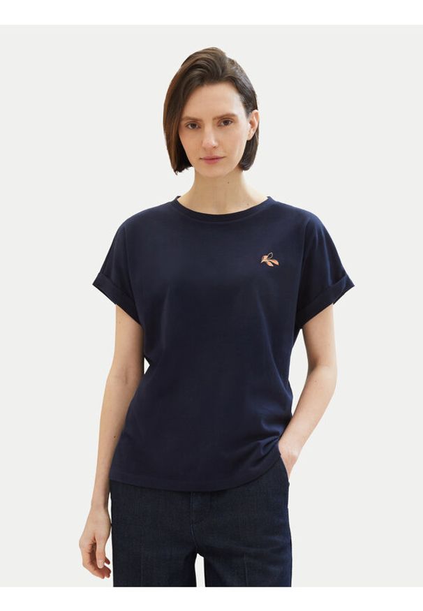 Tom Tailor T-Shirt 1040578 Granatowy Regular Fit. Kolor: niebieski. Materiał: bawełna