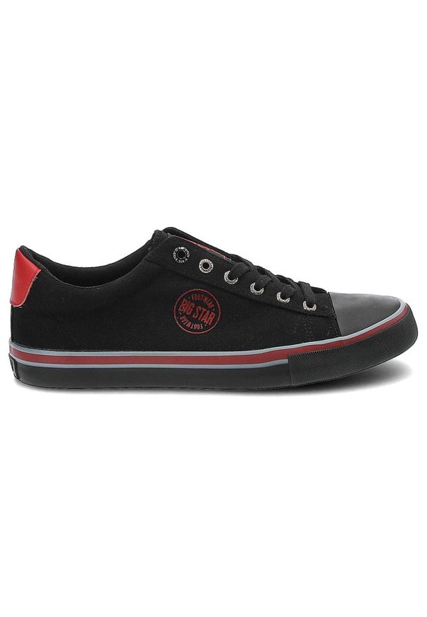 Big-Star - Czarne Trampki Big Star Męskie Wygodne Buty. Okazja: na spacer. Kolor: czarny. Materiał: materiał. Szerokość cholewki: normalna. Styl: sportowy, klasyczny