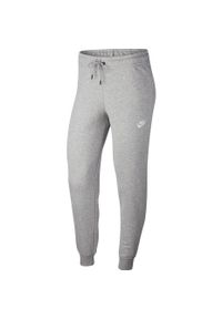 Spodnie dresowe damskie Nike Essentials Pant Tight treningowe bawełniane. Kolor: szary. Materiał: bawełna, dresówka