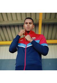Dres piłkarski dla dorosłych FC Barcelona. Kolor: wielokolorowy, czerwony. Materiał: dresówka. Sport: piłka nożna #1