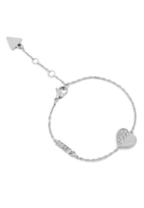 Guess Bransoletka Lovely Guess JUBB03 036JW Srebrne rodowanie. Materiał: metalowe. Kolor: srebrny